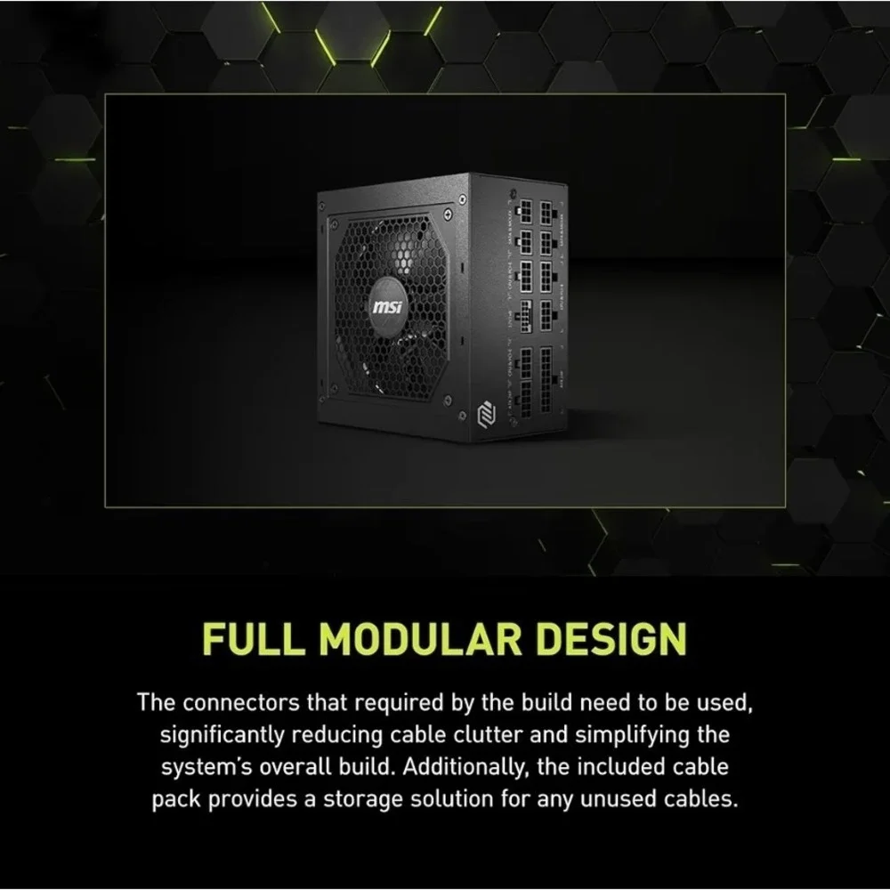 New MAG A750GL PCIE5 Compact Gaming PSU, 750 Watt Power Supply